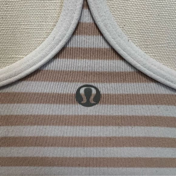 Lululemon Power Y Tank Top Narrow Bold Stripe White Nude - Picture 13 of 16